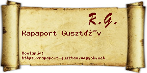 Rapaport Gusztáv névjegykártya